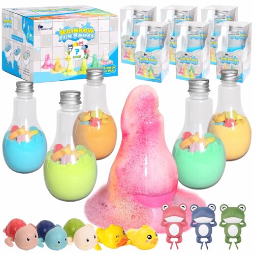 FIREKOTO¢ç 8pcs Purely Handmade Kids' Rainbow Interactive Bath Bombs kids Potions?Organic Colorful Bubble Bath for Kids Safe, Best Birthday, Party, Easter Bath Bombs Gift Set for Girls and Boys(8-Pack)