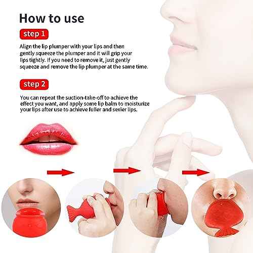 Lip Plumper Device Lip Filler Beauty Pump,Soft Material Pout Lips Enhancer Plumper Tool, Natural Pout Mouth Tool