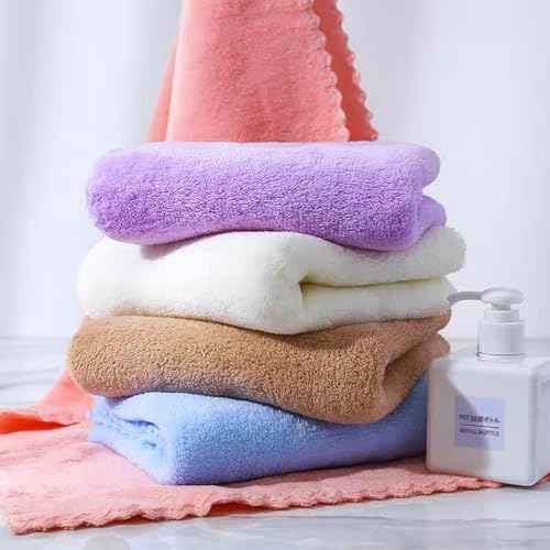 Microfiber Washcloths 5 Pack 29.5" x 13.8" Soft Feel Fingertip Towels quick Drying Coral Velvet Wash Cloths Ultra Soft, Quick-Drying & Multipurpose Face & Hand Towels for Bathroom, Spa, and Gym Towel.