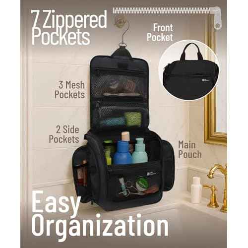 DD D&D Wanderlust D&D Hanging Travel Toiletry Bag for Men and Women ? Cosmetics, Makeup and Toiletries Organizer Kit with 10 Compartments