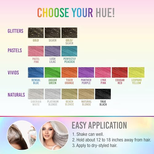 Punky Temporary Hair and Body Glitter Spray Silver ? Glitters Hairspray, Adds Sparkly Shimmery Glow, Hair Glitter for Kids, Women, Men 3.5 oz