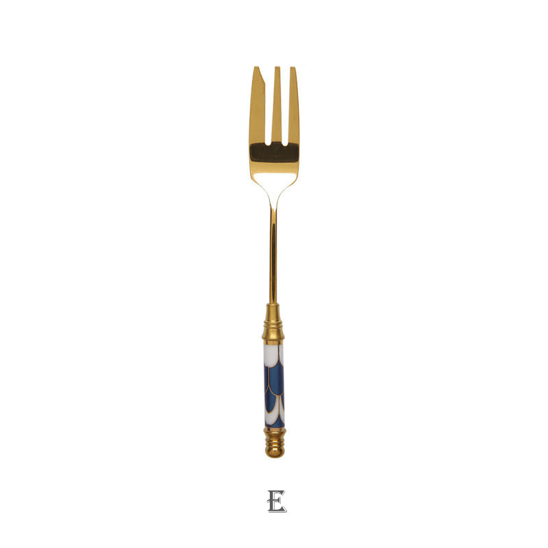 European Retro Gold-Plated Stainless Steel Dessert Spoon Set - Multiple Styles