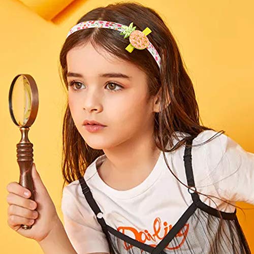 Fishdown 10 Pcs Plain Fabric Headbands for Girls Thin Hair bands for Kids Toddler Plastic Headband with Cloth Headband Covered with Printed Cotton Fabric for Teen Girls Women