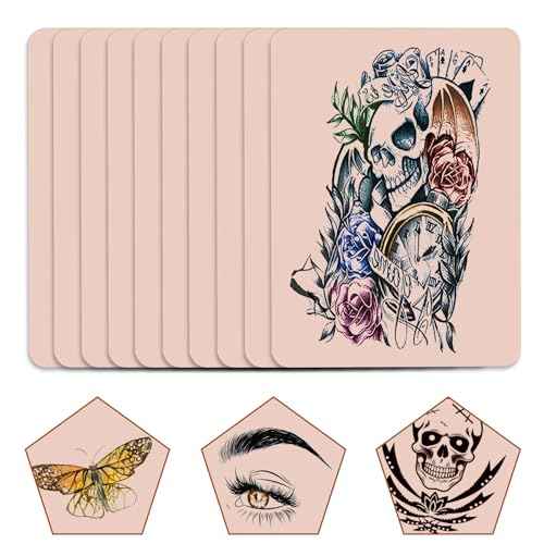 10 PCS Tattoo Practice Skins, 5.7 "x7.6" Double Sided Tattoo Fake Skin, Tattoo Artist Practice Skin for Tattooing Skills Improvement