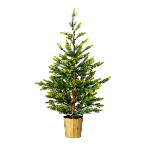 Potted 4FT Dual Tone Artificial Christmas Trees - 2 Pack