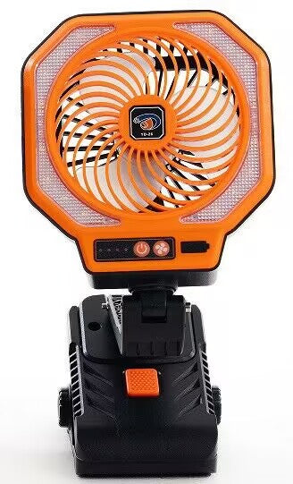 Rechargeable Portable Camping Fan with LED Light, 3-Speed, USB Type-C Charging