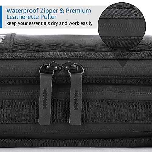 Purevave Compact Mens Toiletry Travel Bag, Mens Dopp Kit for Travel Waterproof, Wash Pouch Black