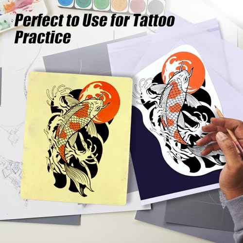 3MM Tattoo Practice Skin with Transfer Paper - 40Pcs Tattoo Fake Skin and Stencil Paper Kit Includes 30Pcs Thermal Paper and 10Pcs Double Sided Practice for Beginners Complete Set