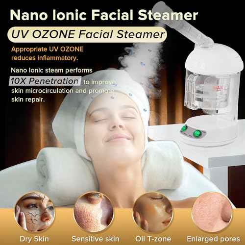 Easy to Clean Facial Steamer, Portable Nano Ionic Face Steamer for Facial Deep Cleaning, with 360¡Æ Rotating Arm, 300ML Large Capacity, with Aromatherapy Diffuser, Warm Mist