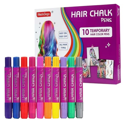 Girls Gifts Hair Chalk £¬10 Color Temporary Kit Low stimulation Washable Hair Dye Colourful Pens.for Makeup Toy Gift for Kids Ages 6-13 Years Old£¬Birthday Gifts Halloween Christmas & Festival Party