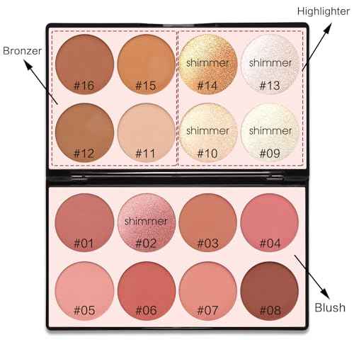 16 Colors Contour Palette Make up - Blush Highlighters Bronzer Powder All in one Makeup Palettes Contour Kit - Face Cosmetics Gifts for Women Beauty for Festivals (SET1)
