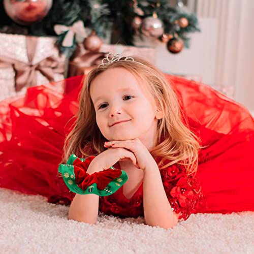 9 Piece Christmas Snowflake Plaid Hair Scrunchies - Soft Elastics Hair Bands & Ponytail Holders for Girls & Women