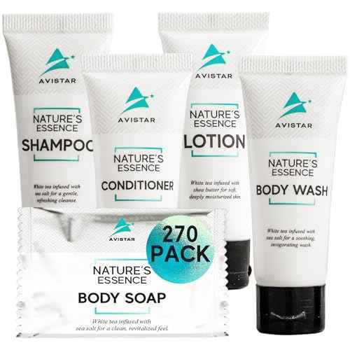 270 Piece Hotel Soap & Bulk Toiletries - Travel Essentials for Hosts & Guests - Hotel Shampoo & Conditioner Supplies for Guests, Hotel Toiletries Bulk Set, Mini Bulk Travel Size Toiletries