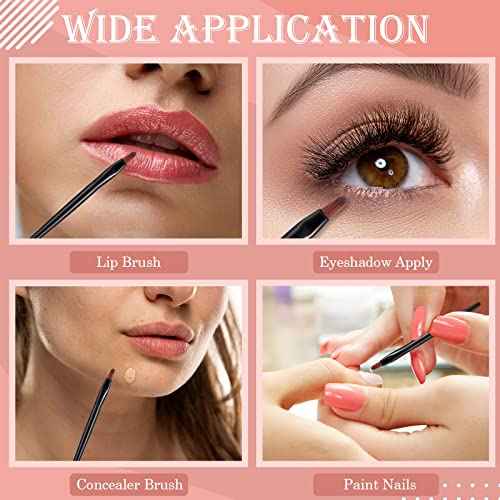 Yaomiao 120 Pcs Disposable Lip Brushes Small Lip Applicators Bulk Multifunctional Brush for Lipstick Makeup Concealer Eyebrow Foundation Blending Cosmetic Tool