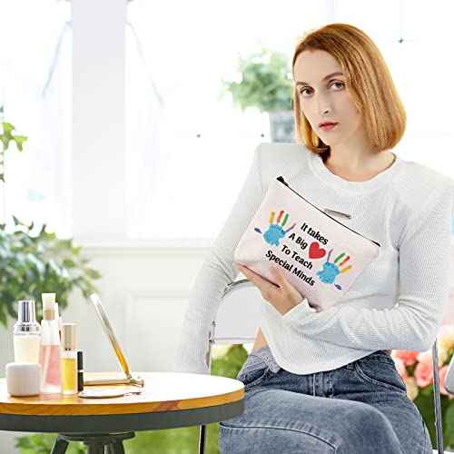 Special Education Teacher Gift ASL Disabler Teacher Cosmetic Bag It Takes A Big Heart to Teach Special Kids Appreciation Gift (Teach Special Kids)