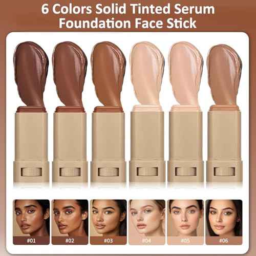 Beauty Balm Serum Boosted Skin Tint, Foundation Stick, Tinted Moisturizer for Face, Full Coverage Foundation, Concealer Stick for Foundation Makeup, Contour Sticks for Face Makeup, Dewy Finish (££0203)