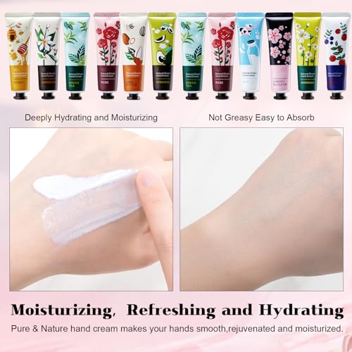 40Pack Hand Cream,Mini Hand Lotion for Dry Cracked Hands,Hand Cream Gift Set for Women,Moisturizing Hand Care Cream Stocking Stuffers Gift Set,Natural Plant Fragrance Hand Cream Travel Size