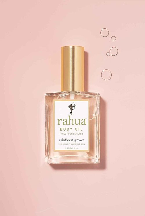 Rahua Body Oil, Vegan Lightweight Botanical Moisturizer with Rosehip, Pomegranate Seed & Vitamin E, Infused with Morete, Sacha Inchi, Guayusa, Palo Santo & Vanilla, 2 Fl Oz