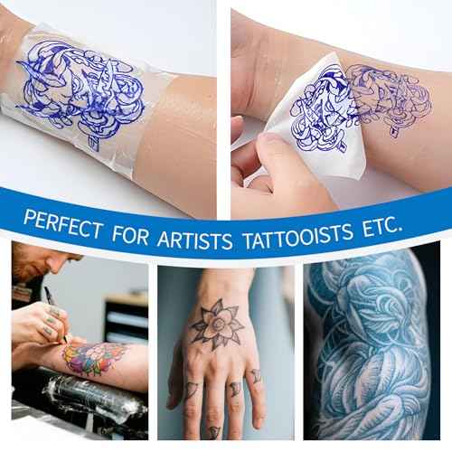 Tattoo Transfer Paper - 50 PCS Tattoo Stencil Paper, 4 Layers 8.3" x 11.7" A4 Size Tattoo Thermal Stencil Paper for Tattoo Transfer Kit Tattoo Supplies