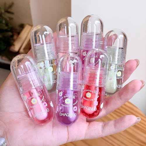 4Pcs Tinted Lip Gloss Oil Set,Moisturizing Plumping Lip Oil,Fruit Flavored Lip Gloss Long Lasting Nourishing High Shine Lip Oils For Girls