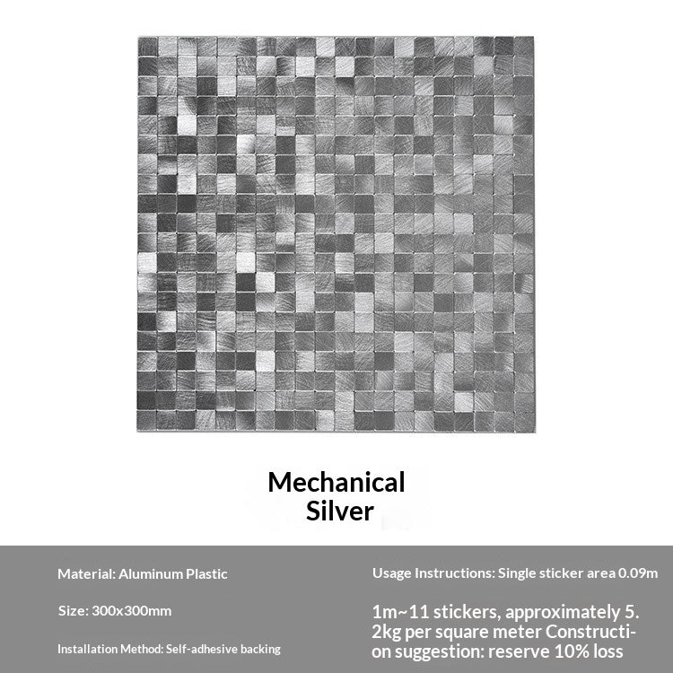 Self-Adhesive Mosaic Tile Wall Panels - Aluminum Plastic Background for Kitchen & Home Decor