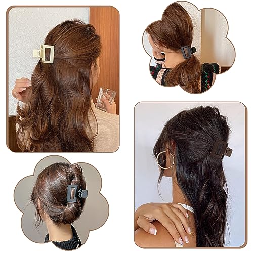 6 Pack Claw Clips Hair Clips for Women Girls Medium Rectangle 2 Inch Small Hair Clips for Thin or Medium Thick Hair