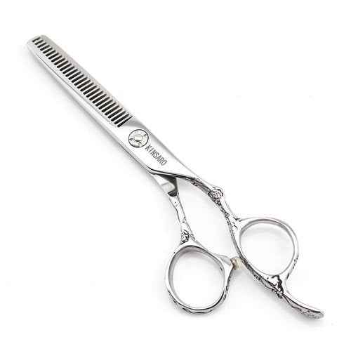 Hair Scissors Set 6INCH 440C Hair Cutting Scissors and Rose Handle Hair Thinning Shears Kinsaro