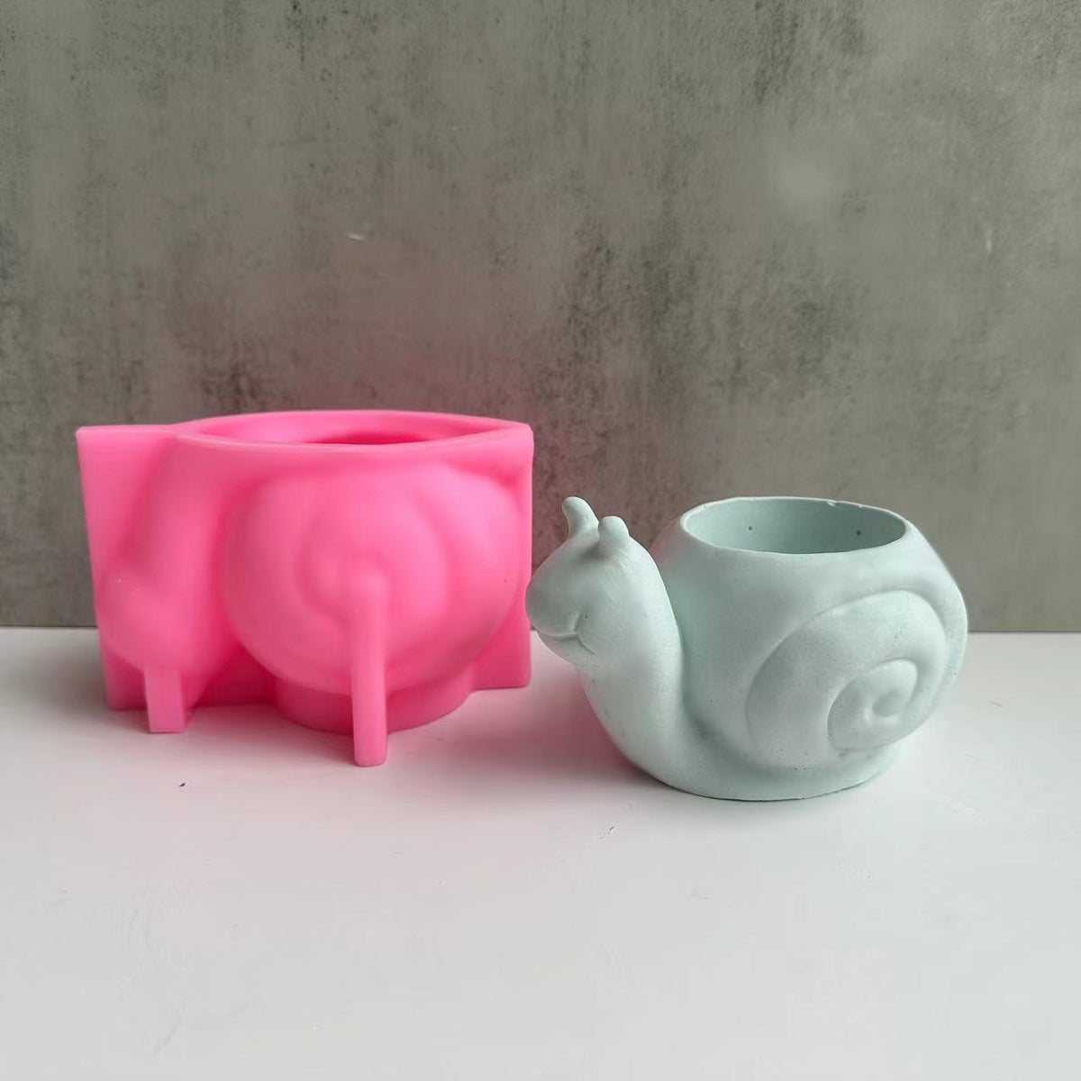 Snail Flower Pot Silicone Mold for Resin Gypsum Concrete Crafts - HP150