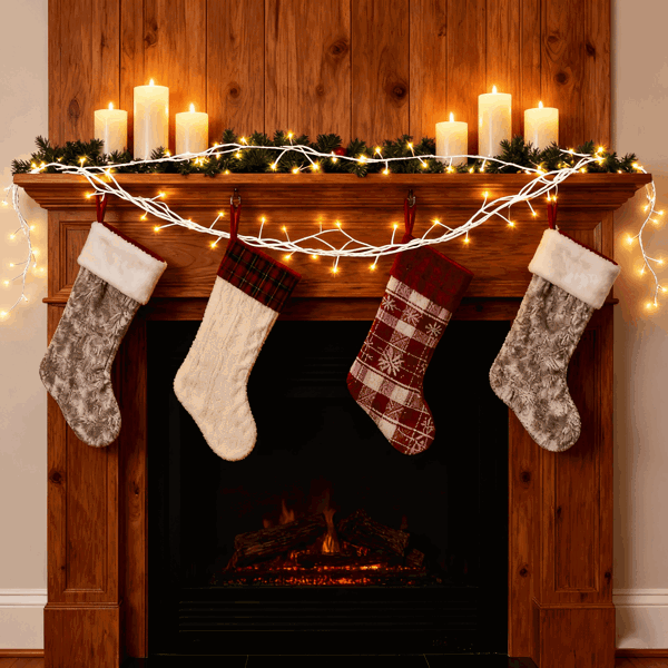 Lighted Birch Garland - 7.87ft with 144 LED Warm White Lights