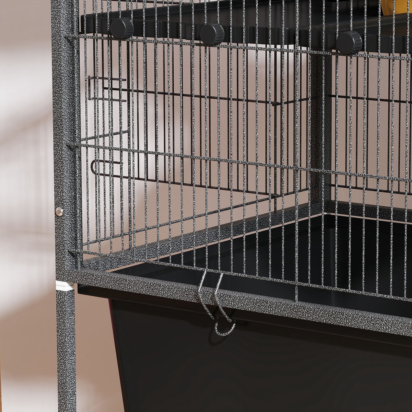 59-Inch Small Animal Cage with 5 Levels, Rolling Ferret Cage, Deep Tray & Ramps