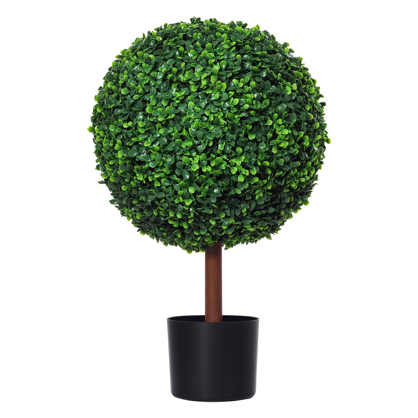 23.5" Artificial Boxwood Topiary Tree - Green Decorative Plant