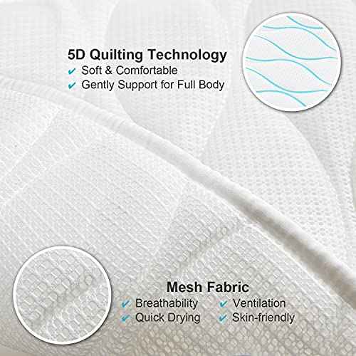 OMYSTYLE Full Body Bath Pillow, Bath Pillows for tub with Mesh Washing Bag & 21 Non-Slip Suction Cups, Spa Bathtub for Head Neck Shoulder and Back Support - 5D Air Mesh & Quick Drying