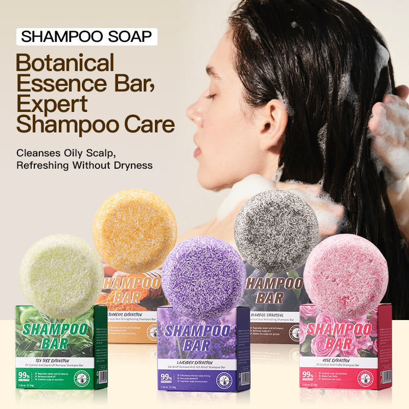Bamboo Charcoal Oil Control Shampoo Soap - 64g, Refreshing Hair Care