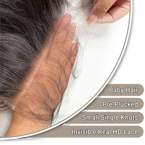 14 Inch 5x5 HD Lace Closure Body Wave Human Hair, Ultra Thin Swiss Lace, Pre Plucked Baby Hair, Natural Hairline Closure Only