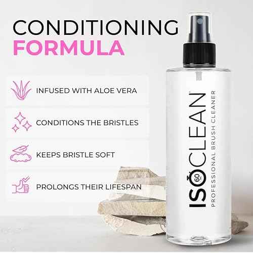 ISOCLEAN Professional Brush Cleaner 9 fl oz - Spray Top Makeup Brush Cleaner for Cosmetic Tools, Cleans Bristles, Scented No-Rinse Formula Dries in 60 Seconds, Vegan, Not Tested on Animals