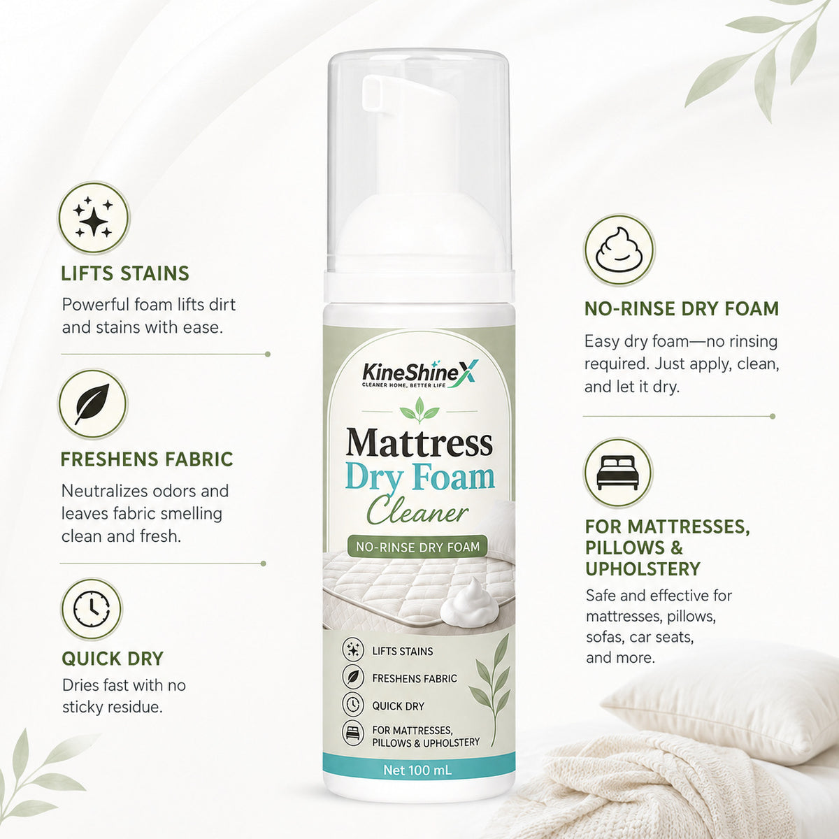 Mattress Foam Cleaner Spray for Mattress & Furniture - 60ml & 100ml Variants