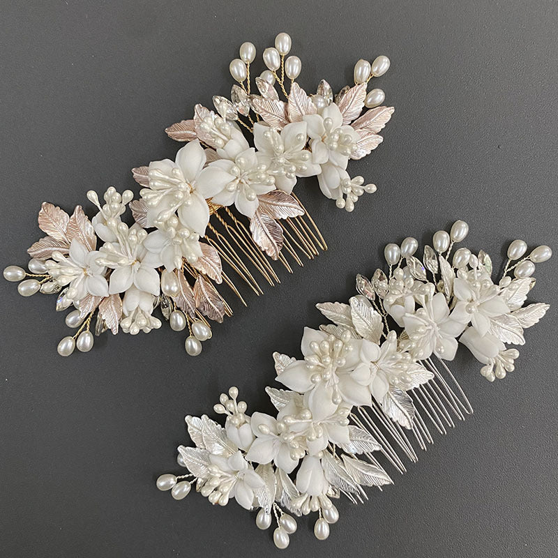 Wedding Pearl Flower Hair Comb Headwear