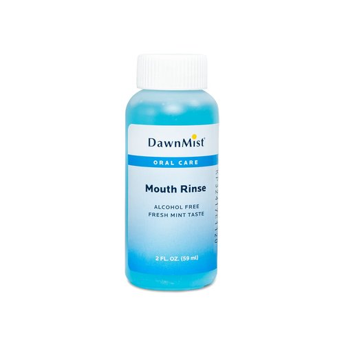 Dukal DawnMist Mouth Rinse with Twist Cap, 2 oz. – Full Case (Pack of 144) – Alcohol-Free, Fresh Breath, Oral Hygiene Solution for Daily Use