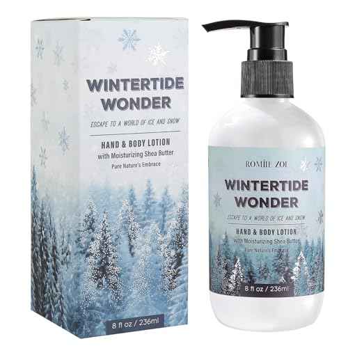 ROMIIE ZOI Christmas Hand & Body Lotion with Moisturizing Shea Butter - Wintertide Wonder- Infused with Winter Woods Aroma - 236 ML / 8 FL OZ
