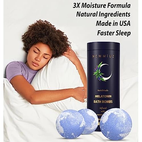 Sleep Well Bubble Bath Bombs Melatonin Infused Lavender Chamomile Essential Oils Luxurious Bath for Dry Skin Perfect Self Care Gifts for Women and Men