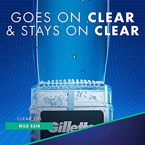 Gillette Clear Gel Antiperspirant & Deodorant, Wild Rain, (total of 6 Twin Pack) (4346073268),2 Count(Pack of 6)
