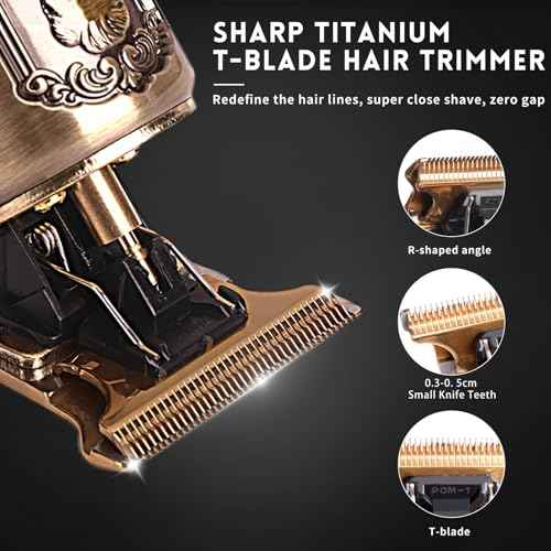 Ufree Professional Beard Trimmer for Men, Zero Gapped T-Blade Hair Clipper & Mustache Trimmer Kit with LCD Display, Precision Edgers for Haircut & Grooming, Barber-Grade Electric Shaver, Gifts for Men