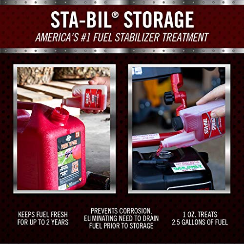 STA-BIL Storage Fuel Stabilizer | Keeps Fuel Fresh for 24 Months, Prevents Corrosion, Gasoline Treatment Additive that Protects System, Gas Stabilizer for Storage, 4 oz.