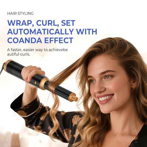 5 in 1 Blow Dryer Brush, Hair Dryer Brush Set Negative Ion Upgrade Hot Air Brush Air Styler Curling Wrap Air Curler, Curling Iron Hair Styling Tools As A Gift for Straight/Curl/Drying/Smoothing
