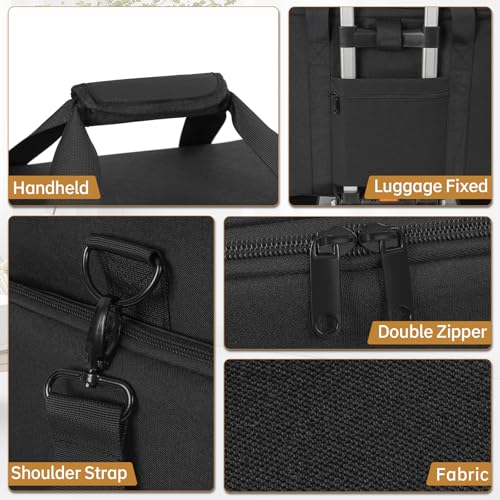 Extra Large Rolling Makeup Case with 4 Removable Pouches, Professional Cosmetic Bag with Wheels, Travel Make up Bag for Makeup Artist Hairstylists Nail with Detachable Trolley