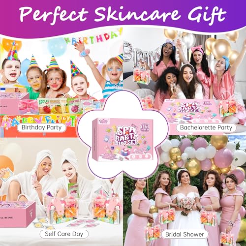 136 PCS Party Favors Bags for Eye Mask Lip Balm Hand Cream & Face Mask Skincare, Foot Spa Bath Bomb & Headband, Bachelorette Party, Retirement Graduation, Friendship, Sister & Birthday Gifts for Women