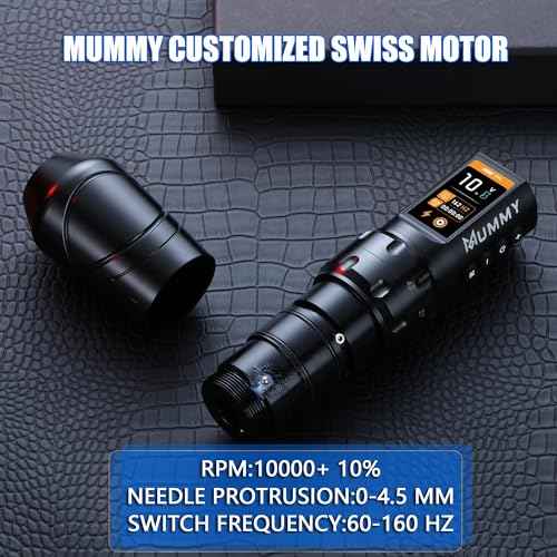 Mummy Sphinx Tattoo Pen Machine with Adjustable 6 Strokes 2.2,2.4,2.8,3.3,3.7,4.2mm