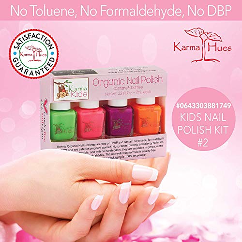 Karma Kids Nail Polish Box Set No. 2 Natural Safe Nail Polish for Little Girls - Non-Toxic, Vegan, and Cruelty Free ? Quick Dry, Kids Friendly