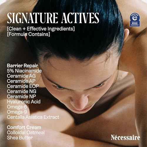 N?cessaire The Body Cream ? Fragrance-Free Barrier Repair Body Moisturizer with Niacinamide, Ceramides & Hyaluronic Acid ? Rich Hydration for Dry, Sensitive Skin ? Dermatologist-Tested ? 6.8 oz