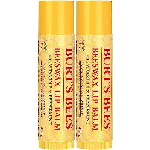 Burt's Bees Lip Balm - Original Beeswax, Lip Moisturizer With Responsibly Sourced Beeswax, Tint-Free, Natural Origin Conditioning Treatment, 2 Tubes, 0.15 oz.